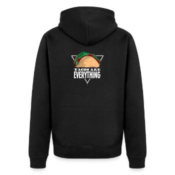 Tacos are everything - Unisex Premium Organic Zip Hoodie - black - Back - Nico (187cm)