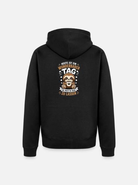 Wonderful day enjoying peace and quiet - Unisex Premium Organic Zip Hoodie - black