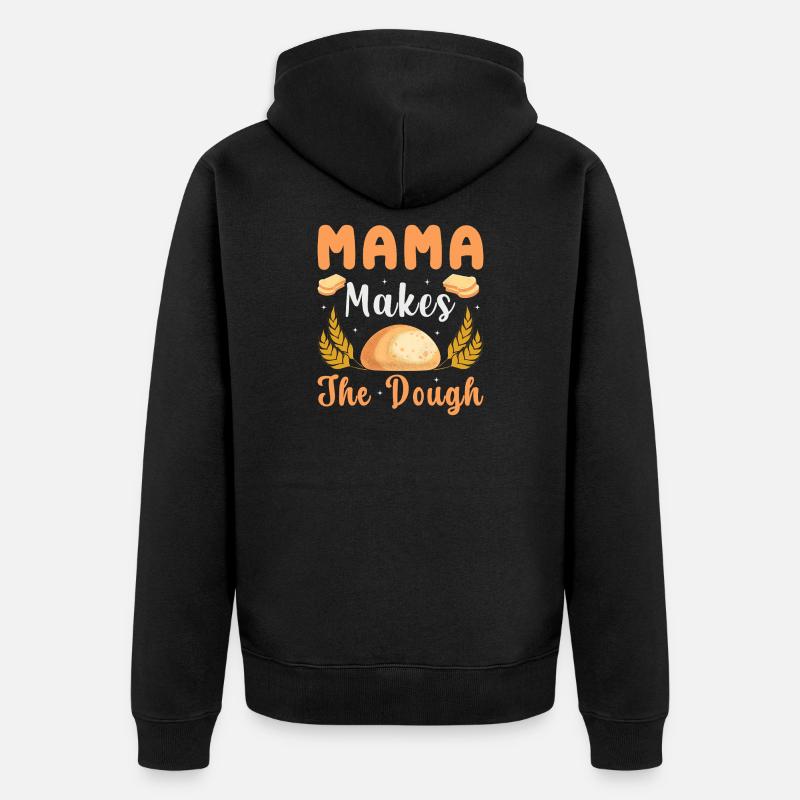 Mama Backt Den Teig - Unisex Premium Bio Zip Hoodie - Schwarz