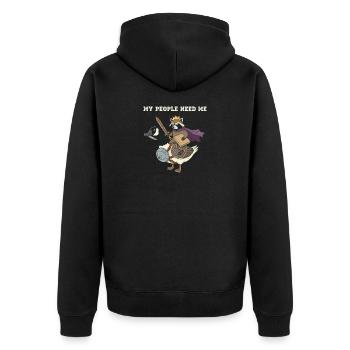 Roi raton laveur sur Duck Knight - Veste à capuche bio Premium Unisexe - noir - Dos - Nico (187cm)