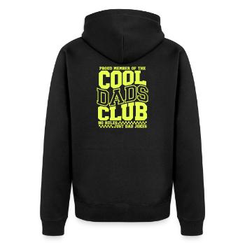 Cadeau de papa pour la fête des pères - Club des papas cool - Veste à capuche bio Premium Unisexe - noir - Dos - Nico (187cm)