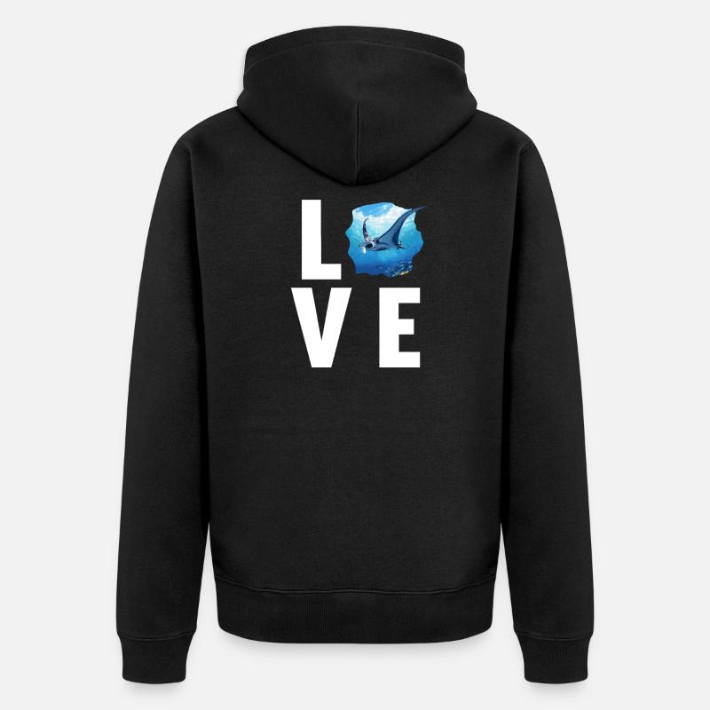 Rays Manta Rays - Unisex Premium Organic Zip Hoodie - black