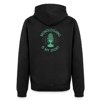 Monologue de théâtre musical : mon cadeau de théâtre sportif - Veste à capuche bio Premium Unisexe - noir - Dos - Nico (187cm)