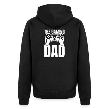 The Gaming Dad Controller - Unisex Premium Organic Zip Hoodie - black - Back - Nico (187cm)