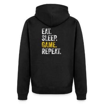Manger dormir jeu Répéter - Veste à capuche bio Premium Unisexe - noir - Dos - Nico (187cm)