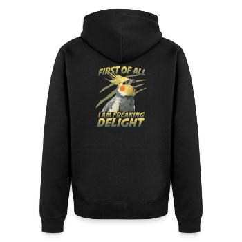 Calopsitte calopsitte oiseau de compagnie perroquet coquin - Veste à capuche bio Premium Unisexe - noir - Dos - Nico (187cm)