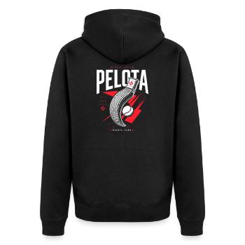 Pelote Basque Sport Design - Veste à capuche bio Premium Unisexe - noir - Dos - Nico (187cm)