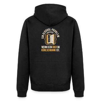 Bier Spruch Alkohol Problem Männerabend JGA Herren - Unisex Premium Bio Zip Hoodie - Schwarz - Hinten - Nico (187cm)