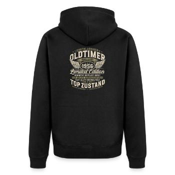 Oldtimer Baujahr 1956 Jahrgang Geburtstag Geschenk - Unisex Premium Bio Zip Hoodie - Schwarz - Hinten - Nico (187cm)