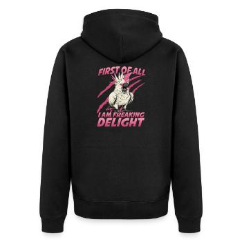 Porte-oiseaux pour perroquets cacatoès exotiques - Veste à capuche bio Premium Unisexe - noir - Dos - Nico (187cm)