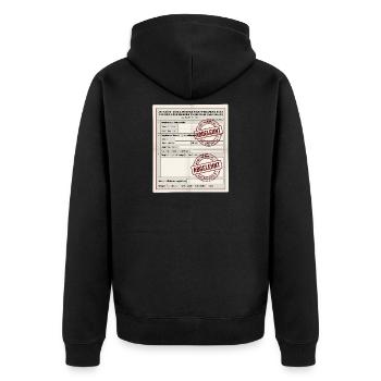 Antrag auf Kaffeepause - Unisex Premium Bio Zip Hoodie - Schwarz - Hinten - Nico (187cm)