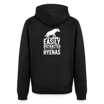 Hyena Sayings Hyenas Funny Hyena Gift - Unisex Premium Organic Zip Hoodie - black - Back - Nico (187cm)