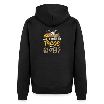 Tacos Tacos Paresseux - Veste à capuche bio Premium Unisexe - noir - Dos - Nico (187cm)
