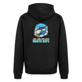 Rays Manta Rays - Unisex Premium Organic Zip Hoodie - black - Back - Nico (187cm)