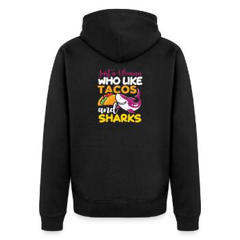 Mes potes tacos m’appellent papa, père, hommes. - Veste à capuche bio Premium Unisexe - noir - Dos - Nico (187cm)