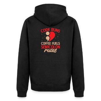 Préventive du suicide en point-virgule Carburant du café - Veste à capuche bio Premium Unisexe - noir - Dos - Nico (187cm)