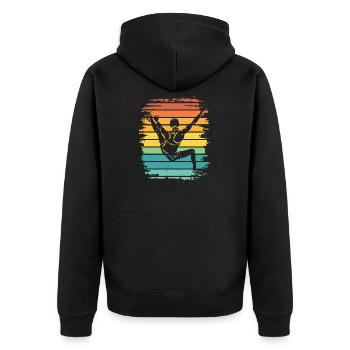 Boulderer Boulder Bouldering - Unisex Premium Organic Zip Hoodie - black - Back - Nico (187cm)