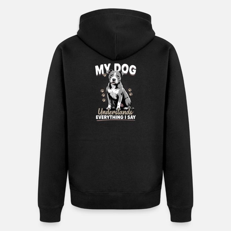 Pitbull Terrier Race de chien pittie - Veste à capuche bio Premium Unisexe - noir