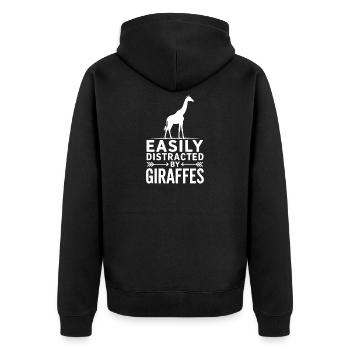 Giraffe Sayings Giraffe Funny Giraffe Gift - Unisex Premium Organic Zip Hoodie - black - Back - Nico (187cm)