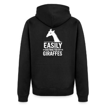 Giraffe Sayings Giraffe Funny Giraffe Gift - Unisex Premium Organic Zip Hoodie - black - Back - Nico (187cm)