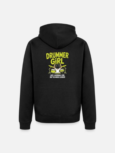 Drummer_Girl_Neu_6 - Unisex Premium Organic Zip Hoodie - black