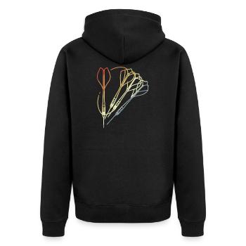 Darts Sketch Vintage Look - Unisex Premium Organic Zip Hoodie - black - Back - Nico (187cm)