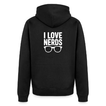 I Love Nerds - Unisex Premium Organic Zip Hoodie - black - Back - Nico (187cm)