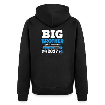 Charge de niveau Big Brother 2027 - Veste à capuche bio Premium Unisexe - noir - Dos - Nico (187cm)