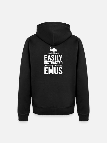 Emu Sayings Emu Funny Emu Gift - Unisex Premium Organic Zip Hoodie - black