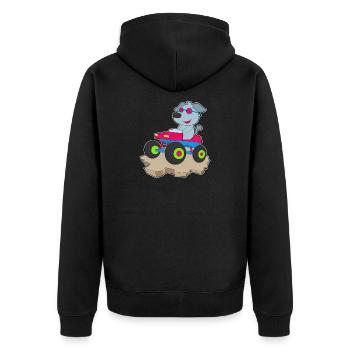 Dog Car - Unisex Premium Organic Zip Hoodie - black - Back - Nico (187cm)