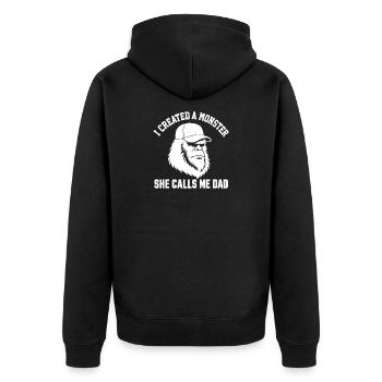 J’ai créé un monstre. Elle m’appelle papa. - Veste à capuche bio Premium Unisexe - noir - Dos - Nico (187cm)