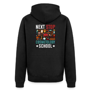 Prochaine étape : École de Cosmétologie - Veste à capuche bio Premium Unisexe - noir - Dos - Nico (187cm)