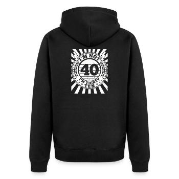 Ich Bin Nicht 40, Ich Habe 30. Geburtstag - Unisex Premium Bio Zip Hoodie - Schwarz - Hinten - Nico (187cm)
