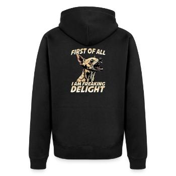 Chihuahua Petit Chien Jouet Mexicain - Veste à capuche bio Premium Unisexe - noir - Dos - Nico (187cm)