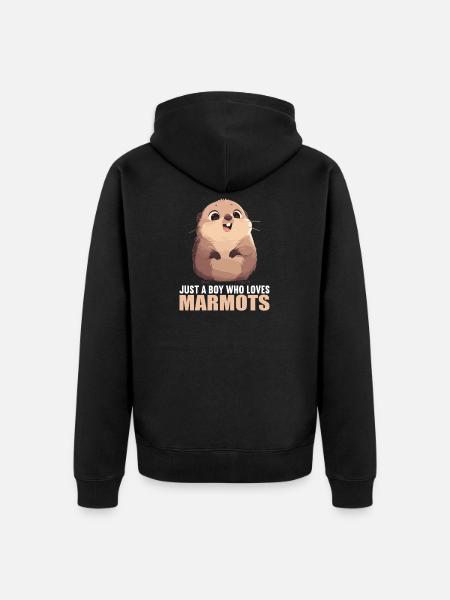 Marmots Groundhog - Unisex Premium Organic Zip Hoodie - black