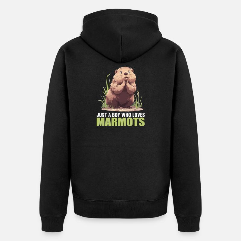 Murmeltiere Murmeltier - Unisex Premium Bio Zip Hoodie - Schwarz