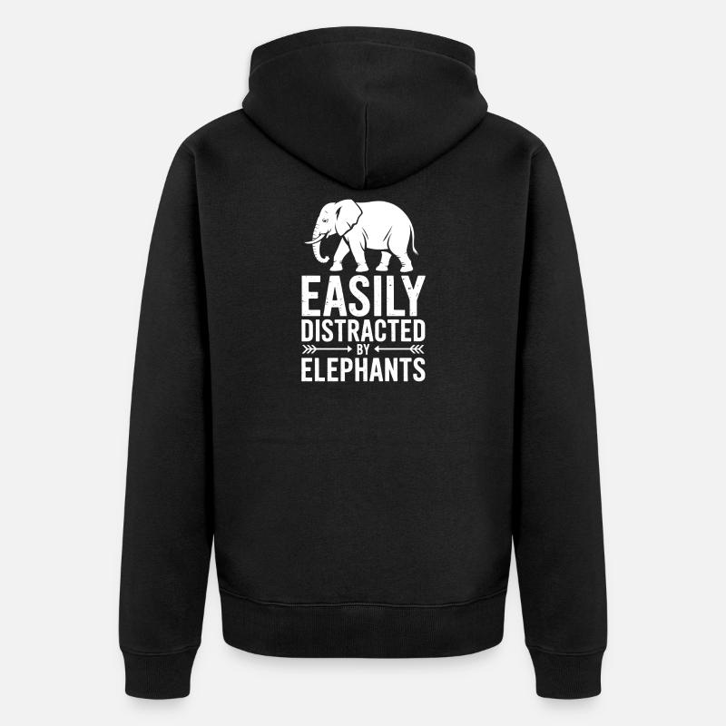 Expressions d’éléphant Éléphant Drôle d’éléphant - Veste à capuche bio Premium Unisexe - noir