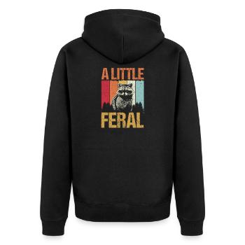 A Little Feral Trash Panda Raccoon - Unisex Premium Bio Zip Hoodie - Schwarz - Hinten - Nico (187cm)