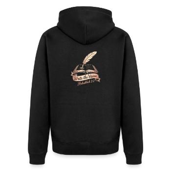 Écris la Vision Habacuc 2:2 - Veste à capuche bio Premium Unisexe - noir - Dos - Nico (187cm)