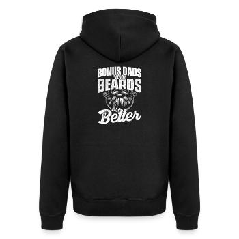 Bonus-Väter Bärte Besserer Stiefvater Vater - Unisex Premium Bio Zip Hoodie - Schwarz - Hinten - Nico (187cm)