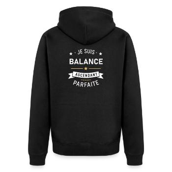 Balance Ascendant Parfaite - Veste à capuche bio Premium Unisexe - noir - Dos - Nico (187cm)