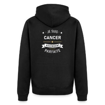 Ascendant Cancer Parfaite - Veste à capuche bio Premium Unisexe - noir - Dos - Nico (187cm)
