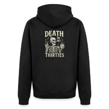 Lustiger 40. Geburtstag - Unisex Premium Bio Zip Hoodie - Schwarz - Hinten - Nico (187cm)