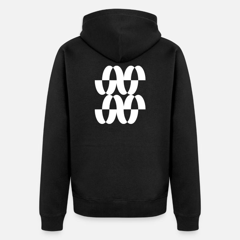 Verschlungenes Ringgitter - Unisex Premium Bio Zip Hoodie - Schwarz