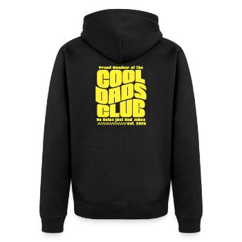 Fête des pères cadeau 2026 - Club des papas cool - Veste à capuche bio Premium Unisexe - noir - Dos - Nico (187cm)