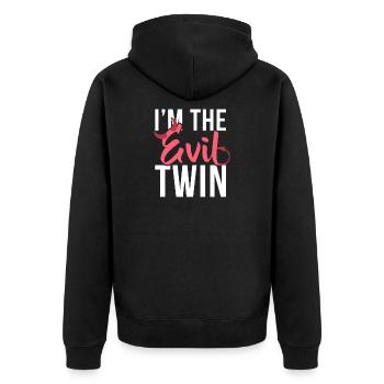 Evil Twin Script Illustration - Unisex Premium Organic Zip Hoodie - black - Back - Nico (187cm)