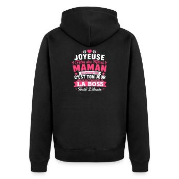 Maman chef - Veste à capuche bio Premium Unisexe - noir - Dos - Nico (187cm)