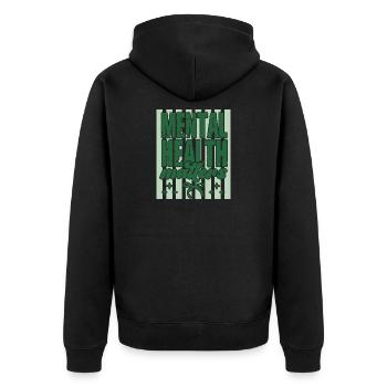 Mental Health Matters Geschenk Selbstfürsorge - Unisex Premium Bio Zip Hoodie - Schwarz - Hinten - Nico (187cm)