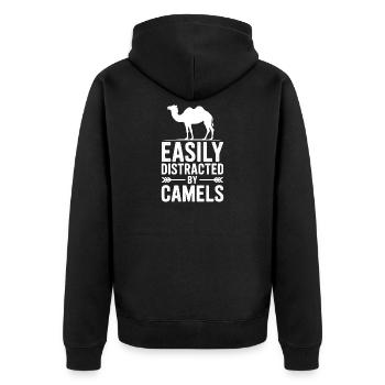 Camel Sayings Camels Funny Camels Gift - Unisex Premium Organic Zip Hoodie - black - Back - Nico (187cm)