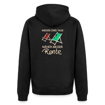 Wieder Tag näher an der Rente - Unisex Premium Bio Zip Hoodie - Schwarz - Hinten - Nico (187cm)